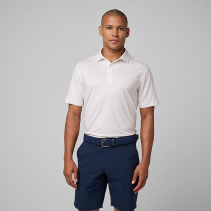 Greatness Wins Athletic Tech Printed Polo in White Geo