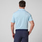Greatness Wins Athletic Tech Stripe Polo in Carolina Blue and White, view 3