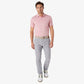 Greatness Wins Athletic Tech Stripe Polo in Iris Pink, view 3