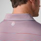 Greatness Wins Athletic Tech Stripe Polo in Faded Red and Carolina Blue, view 6