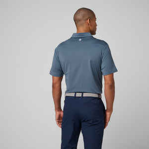 Greatness Wins Athletic Tech Stripe Polo in Navy and Storm, view 2