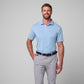 Greatness Wins Athletic Tech Stripe Polo in Baby Blue and Regatta
