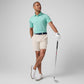Greatness Wins Athletic Tech Stripe Polo in Mint and Marine Green