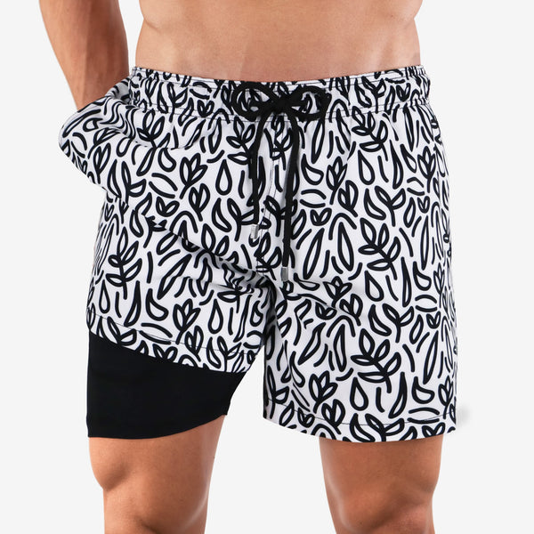 black-and-white-swim-shorts