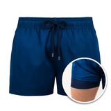 blue shorter swim