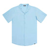 Men’s Short Sleeve Tailored Fit Button-Down Shirt – Blue Azure