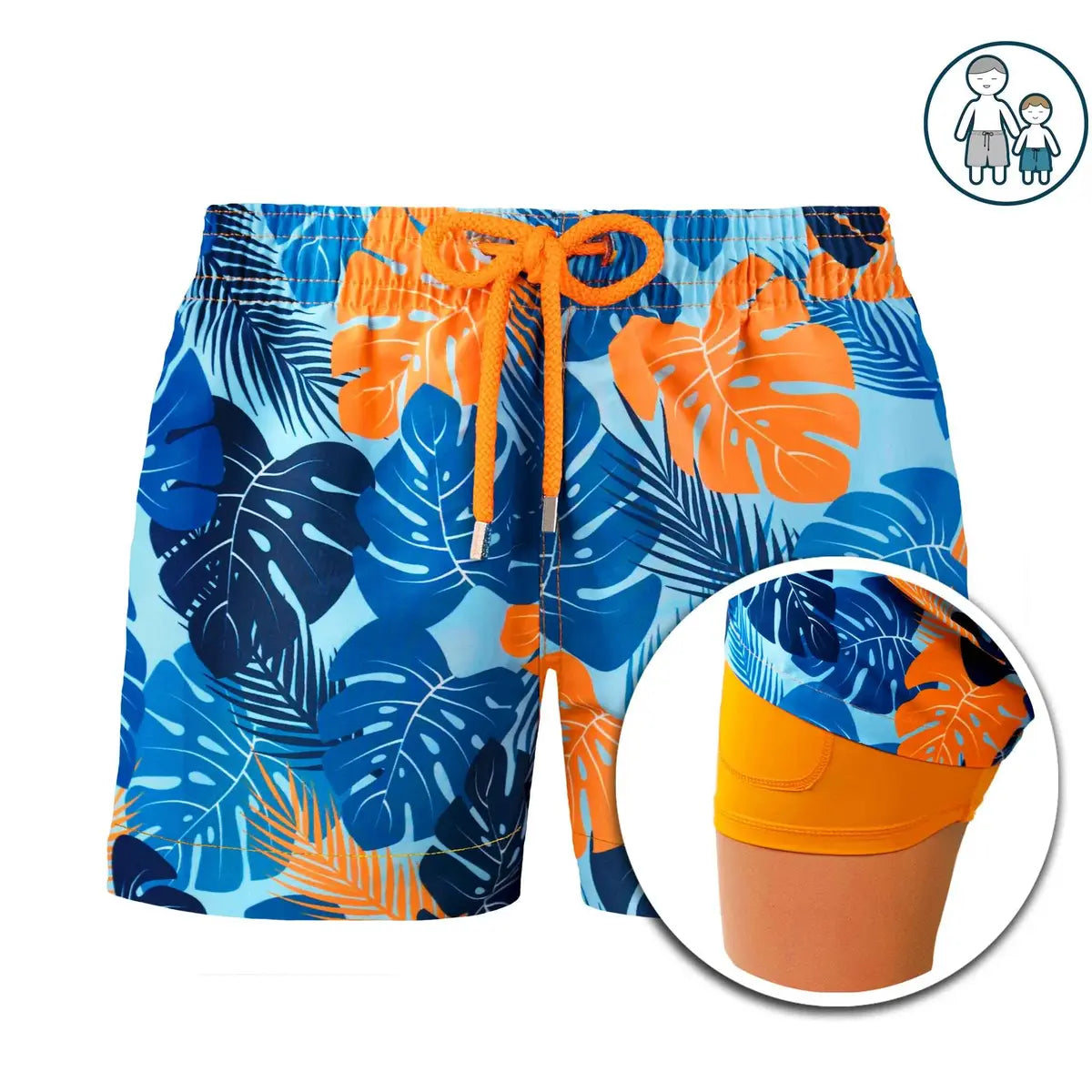 Blue Jungle boys hybrid short, fabric detail