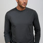 Buki CINQO men's long sleeve tech tee blue night, image 1 of 2