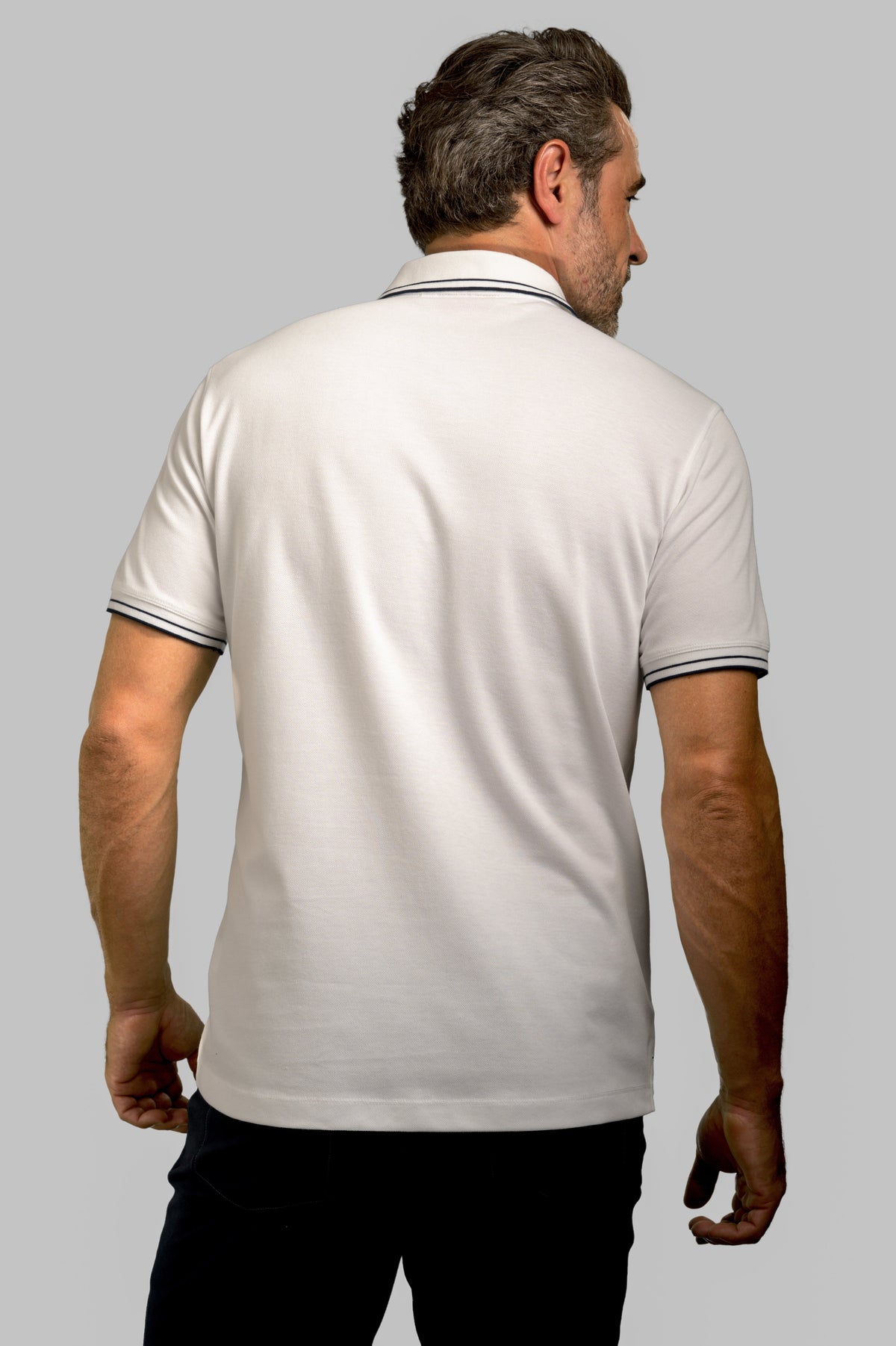 Buki Men's Pocket Polo in White, view 3