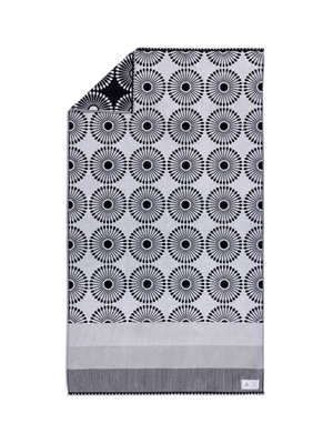 Ruby Mint Carlisle black and white cotton beach towel, image 1 of 6