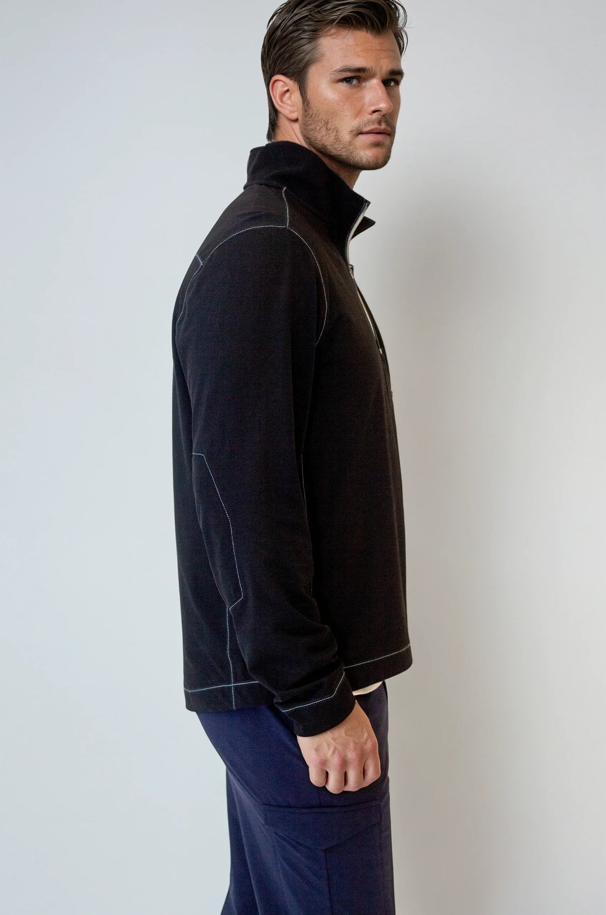 Buki CINQO travel half zip 2 pack black and white, detail view 2