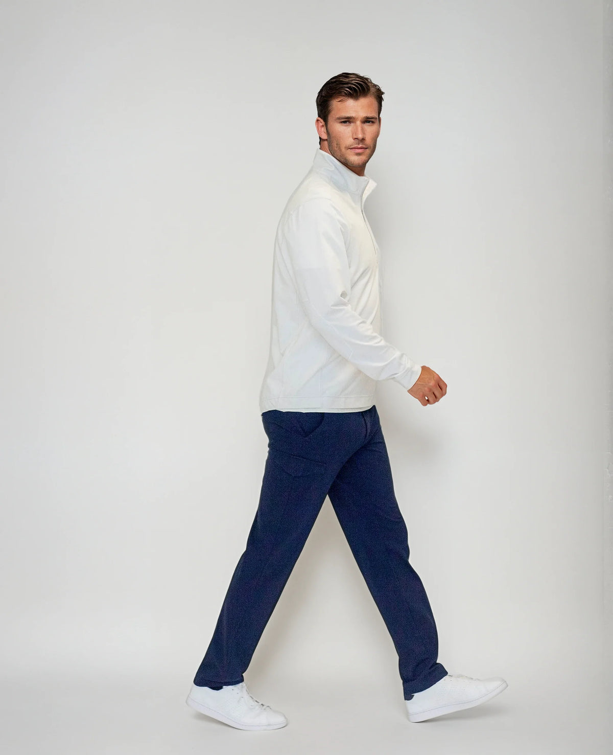 Buki CINQO travel half zip 2 pack navy and white, image 5 of 7