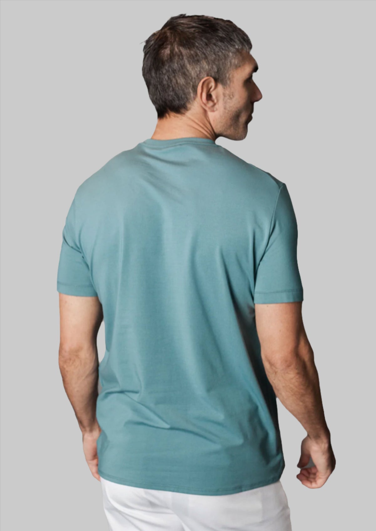 Buki CINQO men's tech tee blue grey, image 4 of 6