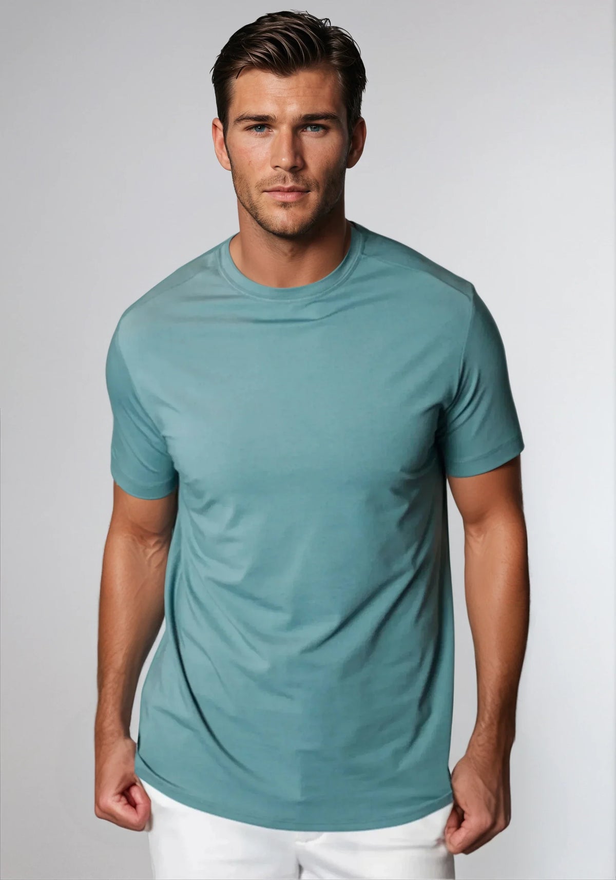 Buki CINQO men's tech tee blue grey, image 1 of 6