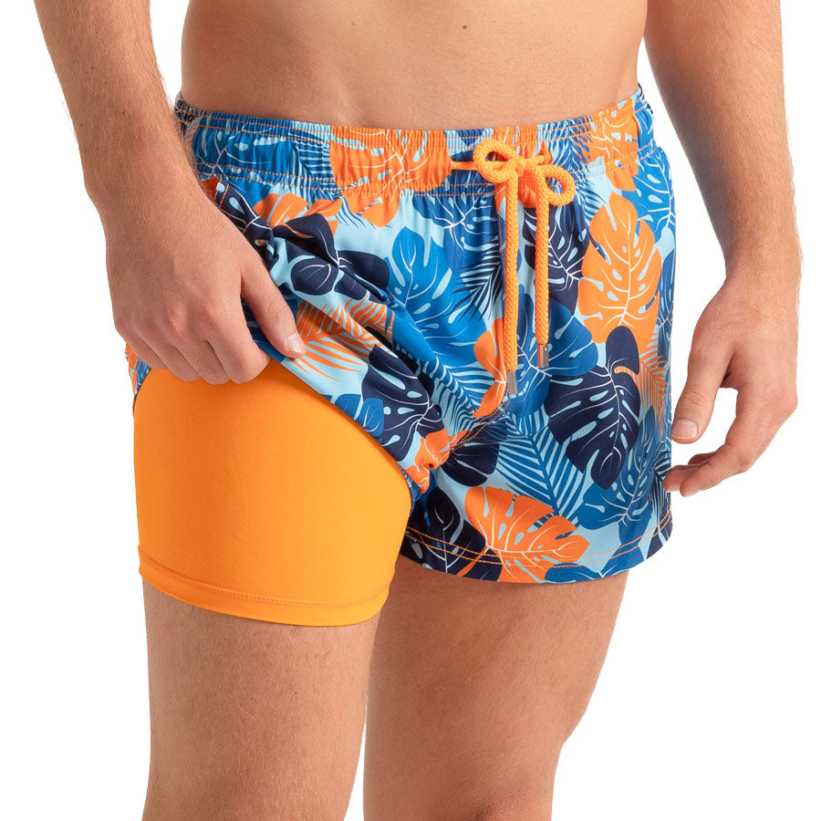 length:short blue jungle hybrid short studio front