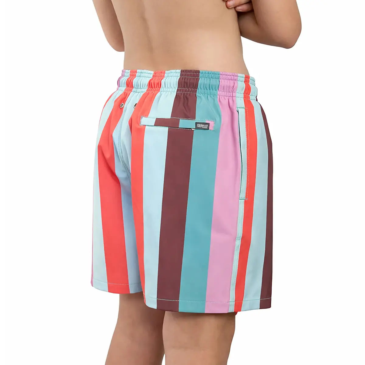 Coastal Cabana, Zest boys hybrid short, back view