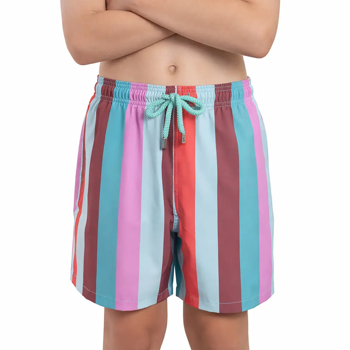 Coastal Cabana, Zest boys hybrid short, front view, second angle