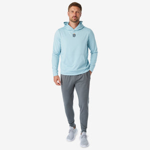 Greatness Wins Core Tech Hoodie in Coastal Blue, view 2