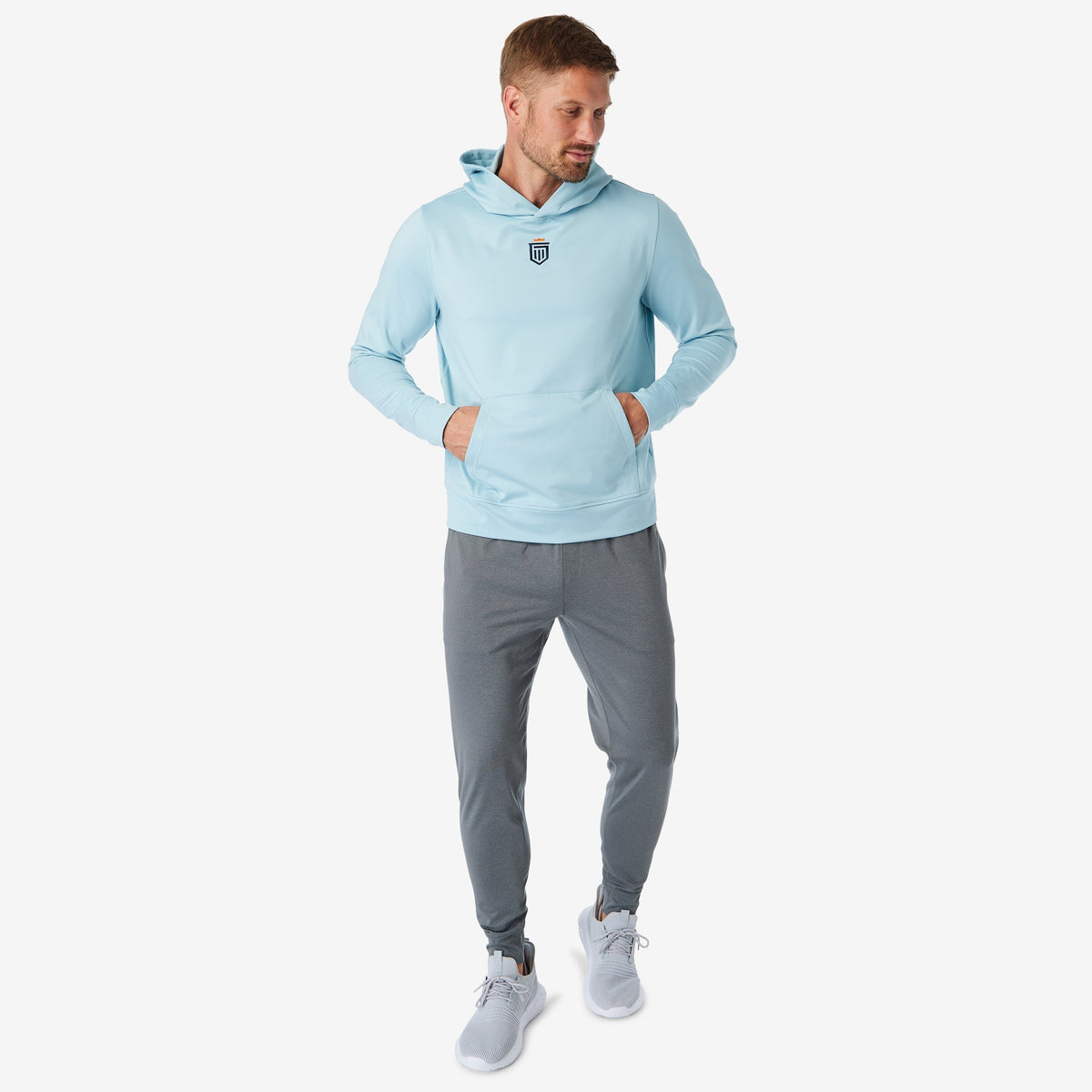 Greatness Wins Core Tech Hoodie in Coastal Blue, view 5