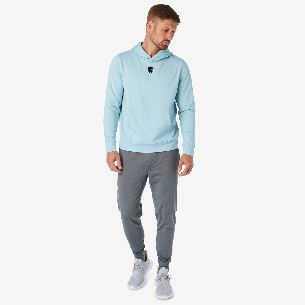 Greatness Wins Core Tech Hoodie in Coastal Blue, view 7