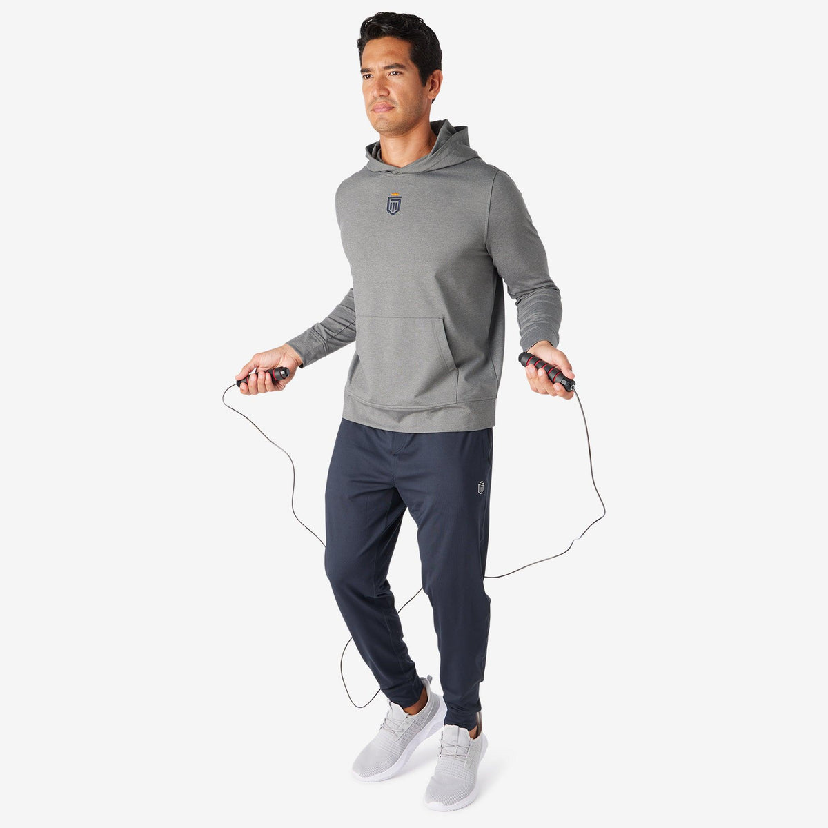 Greatness Wins Core Tech Hoodie in Gray Heather, view 3