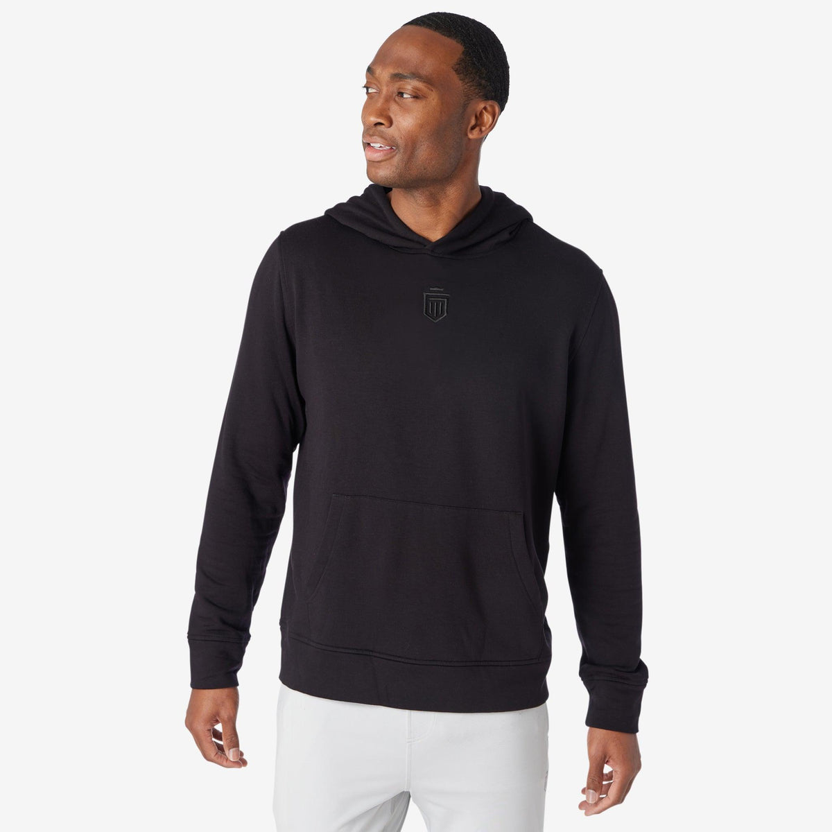 Greatness Wins Core Tech Hoodie in Black, view 3