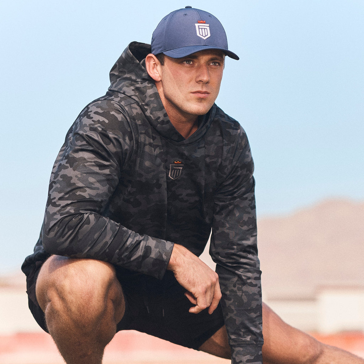Greatness Wins Core Tech Hoodie in Black Camo