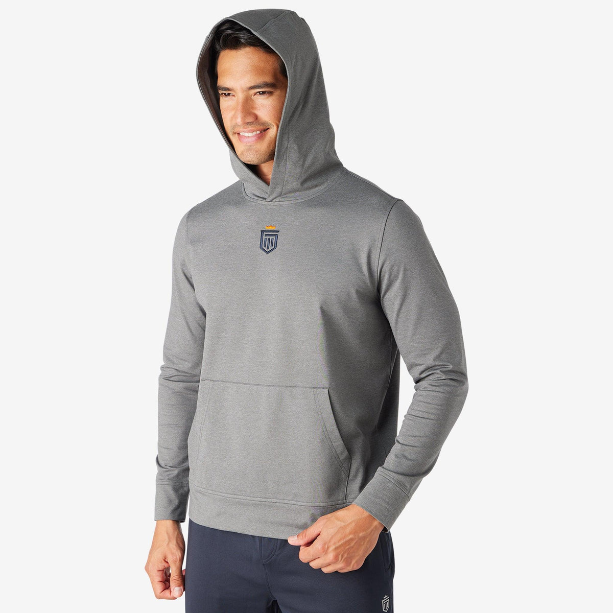 Greatness Wins Core Tech Hoodie in Gray Heather, view 2