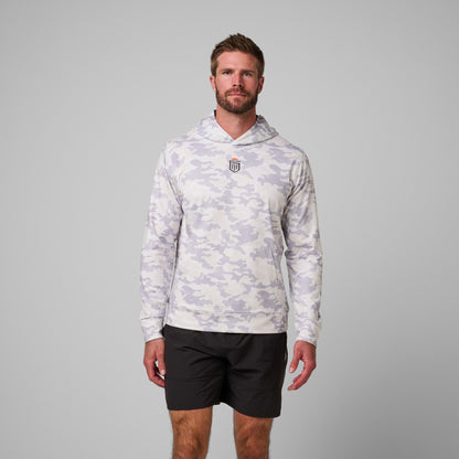 Greatness Wins Core Tech Hoodie in Gray Camo