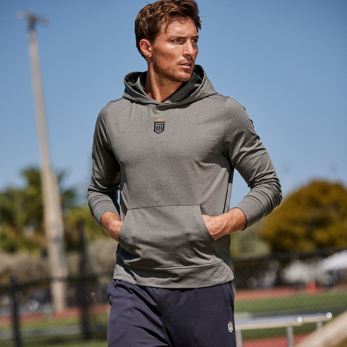 Greatness Wins Core Tech Hoodie in Gray Heather