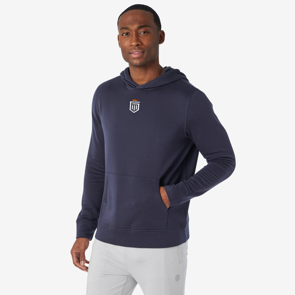 Greatness Wins Core Tech Hoodie in Navy, view 3