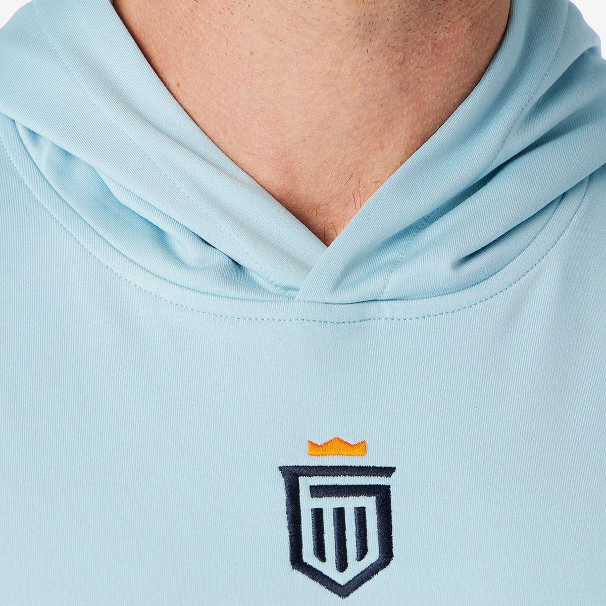 Greatness Wins Core Tech Hoodie in Coastal Blue, view 4