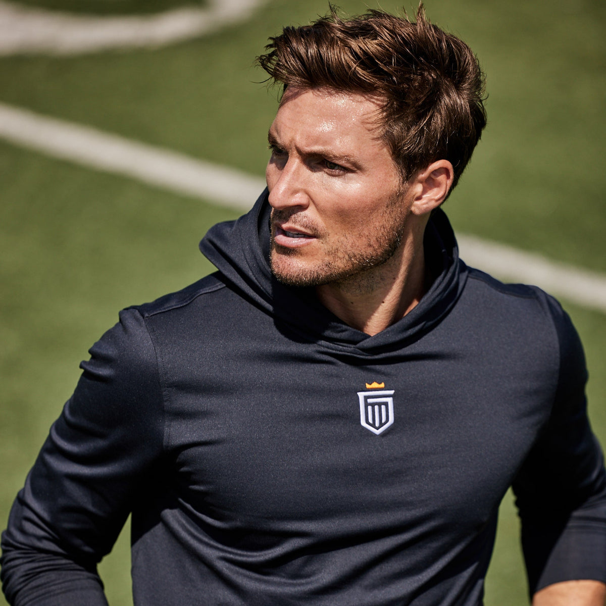 Greatness Wins Core Tech Hoodie in Navy, view 2