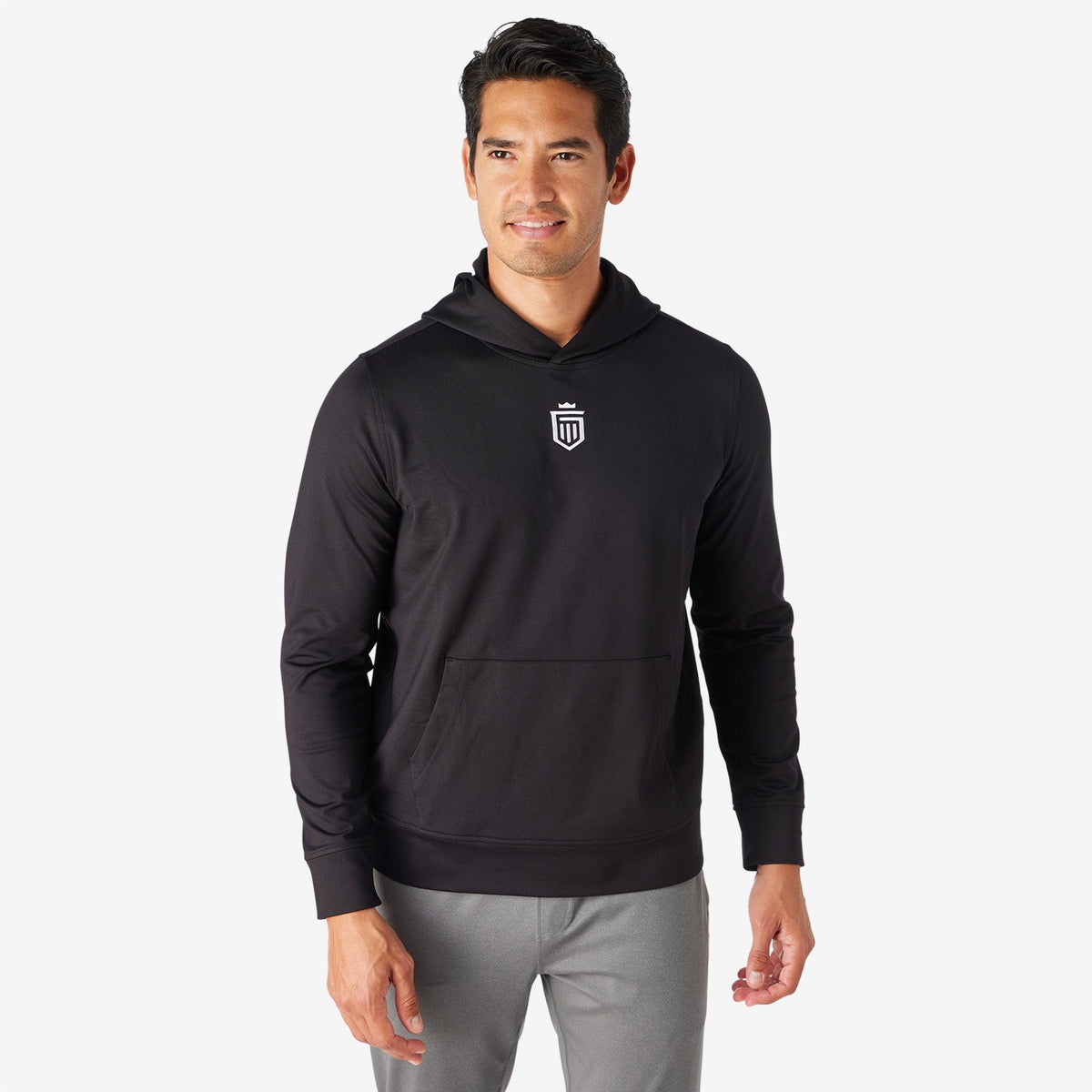 Greatness Wins Core Tech Hoodie in Black / White, view 9