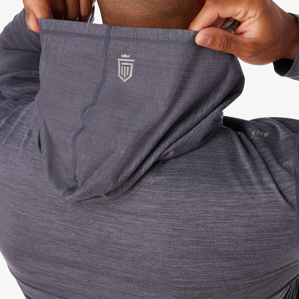 Greatness Wins Core Tech T-Shirt Hoodie in Navy, view 2