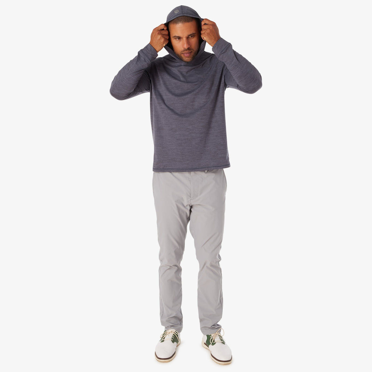 Greatness Wins Core Tech T-Shirt Hoodie in Navy, view 6
