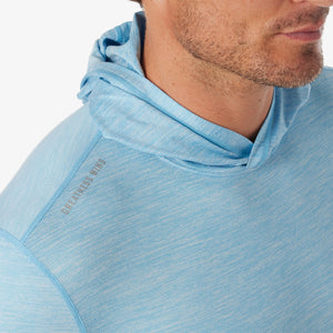 Greatness Wins Core Tech T-Shirt Hoodie in Carolina Blue, view 2