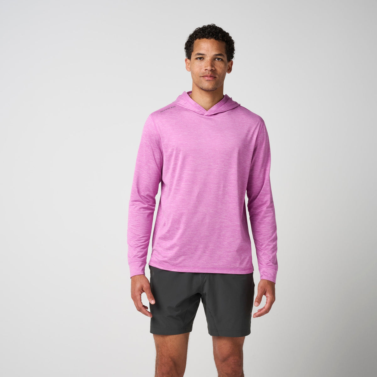 Greatness Wins Core Tech T-Shirt Hoodie in Bodacious Heather