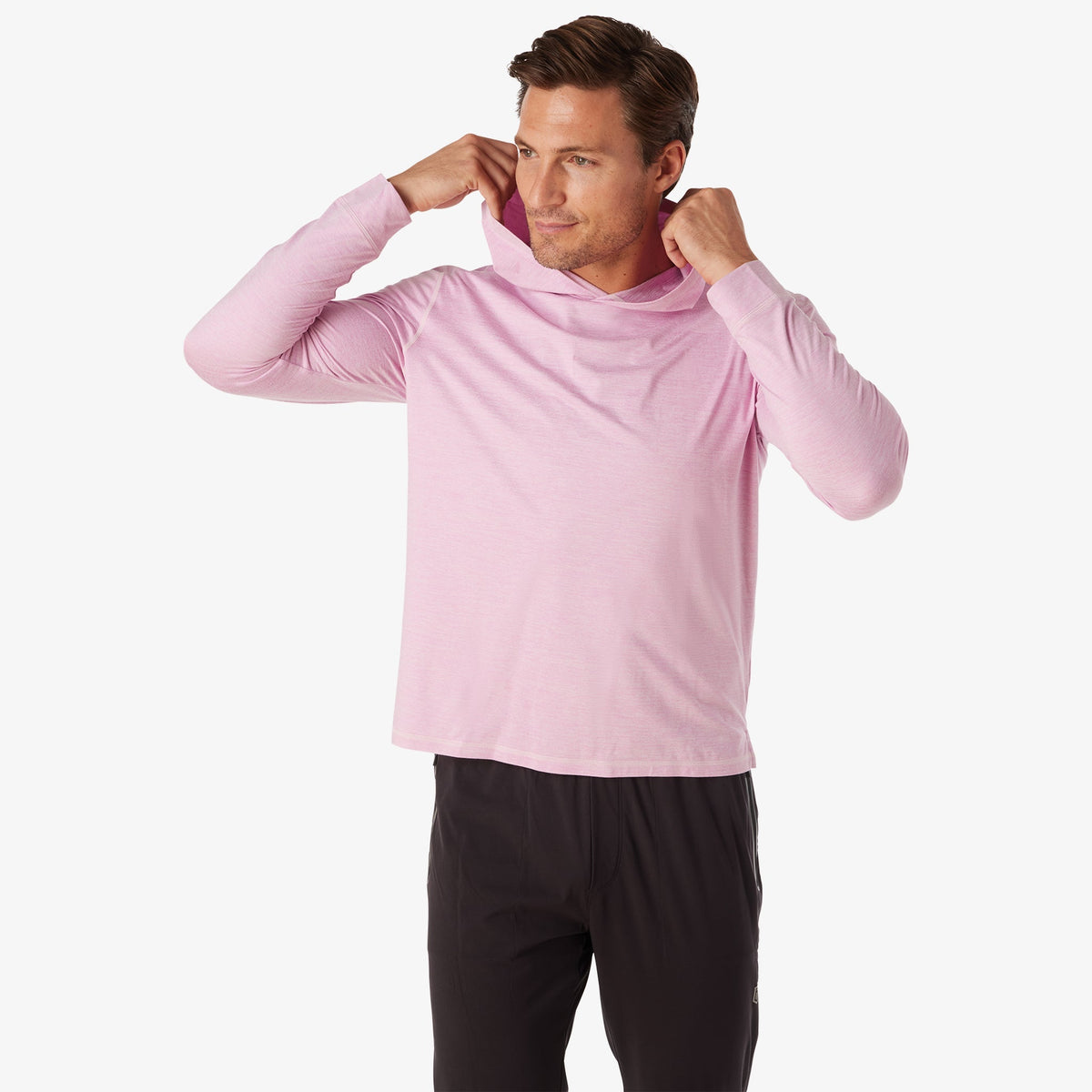 Greatness Wins Core Tech T-Shirt Hoodie in Pink, view 6