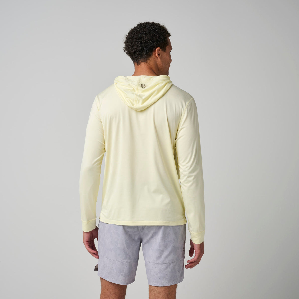 Greatness Wins Core Tech T-Shirt Hoodie in Peach Sorbet Heather, view 7