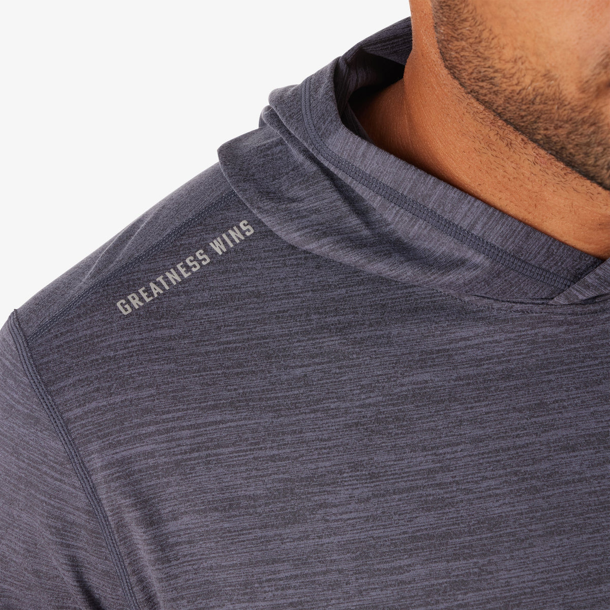 Greatness Wins Core Tech T-Shirt Hoodie in Navy, view 7