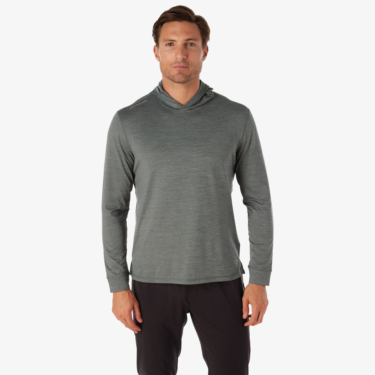 Greatness Wins Core Tech T-Shirt Hoodie in Balsam, view 5