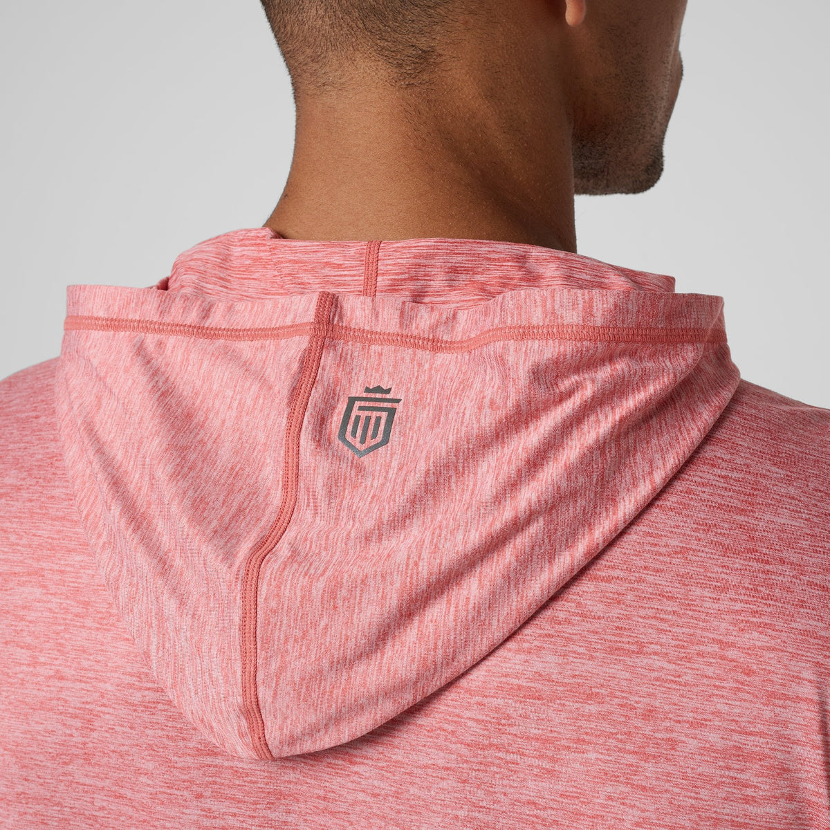 Greatness Wins Core Tech T-Shirt Hoodie in Faded Red, view 5