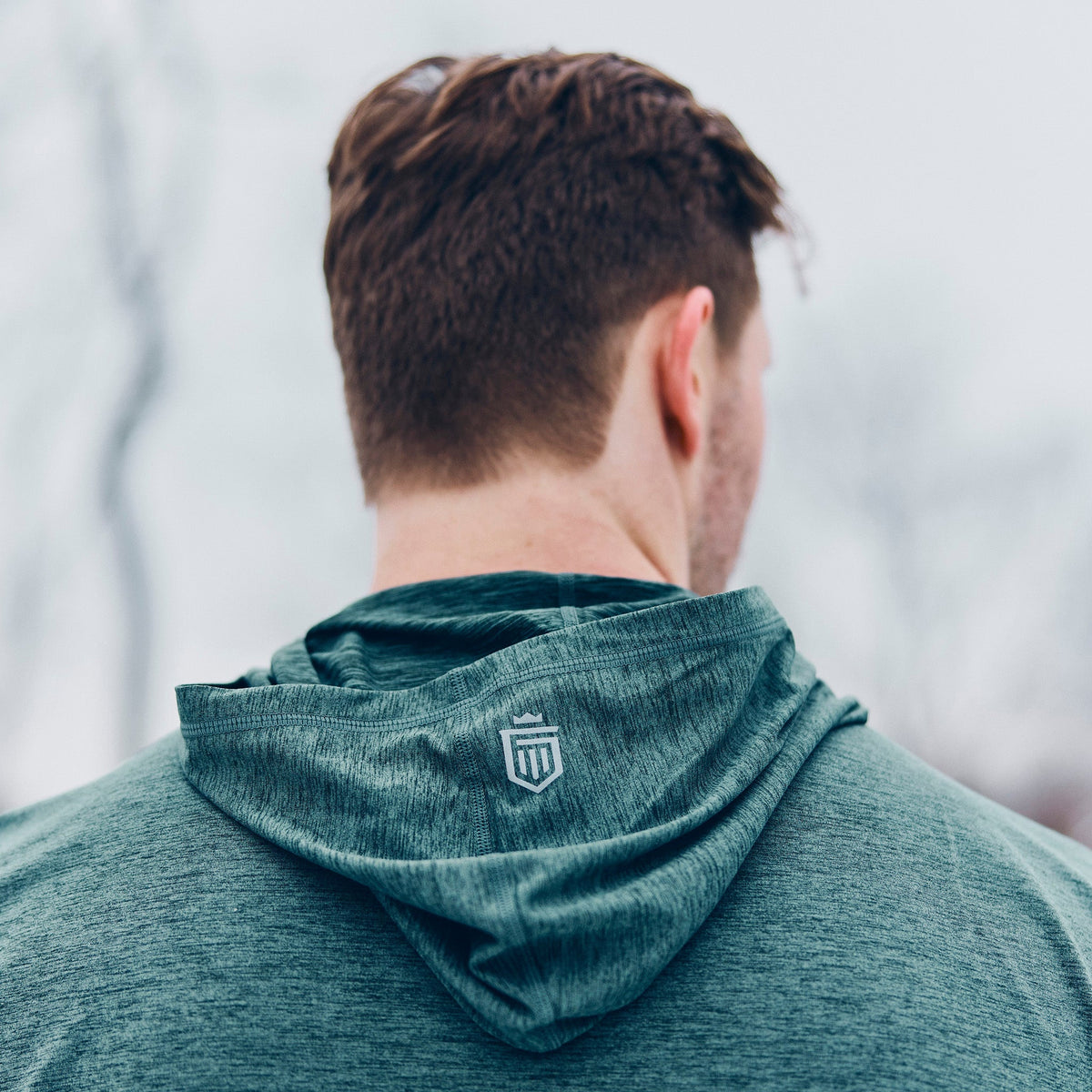 Greatness Wins Core Tech T-Shirt Hoodie in Balsam, view 2