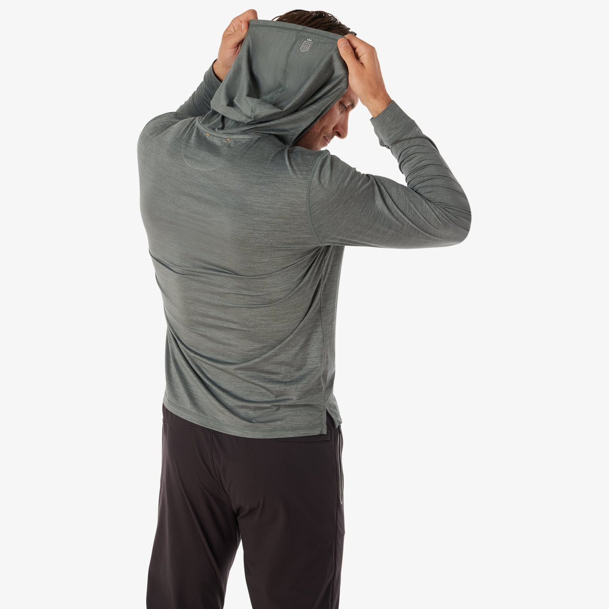 Greatness Wins Core Tech T-Shirt Hoodie in Balsam, view 4