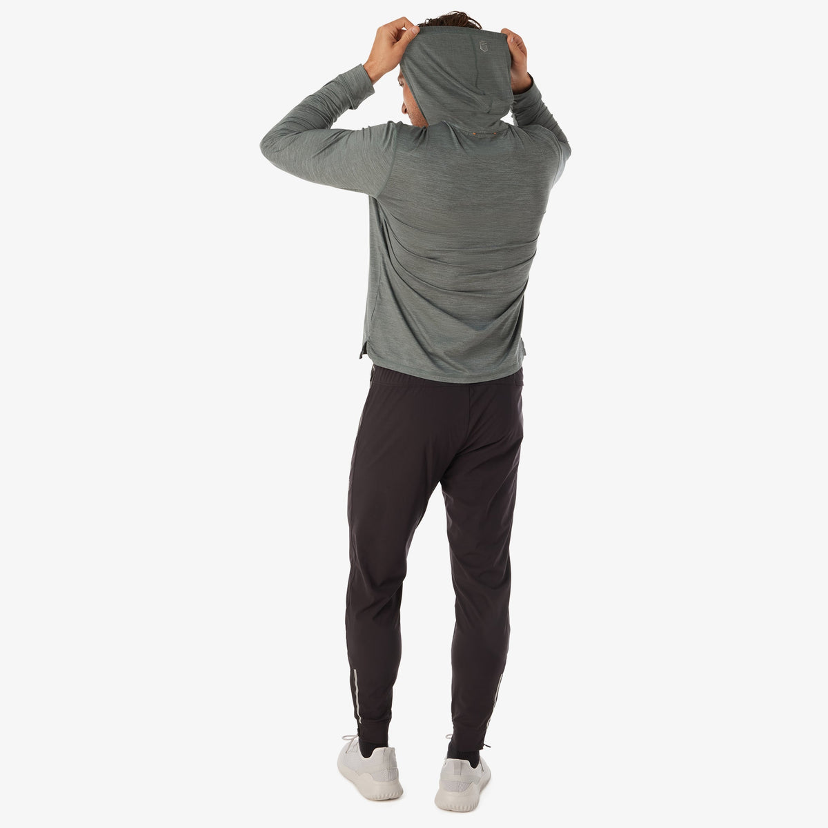 Greatness Wins Core Tech T-Shirt Hoodie in Balsam, view 7