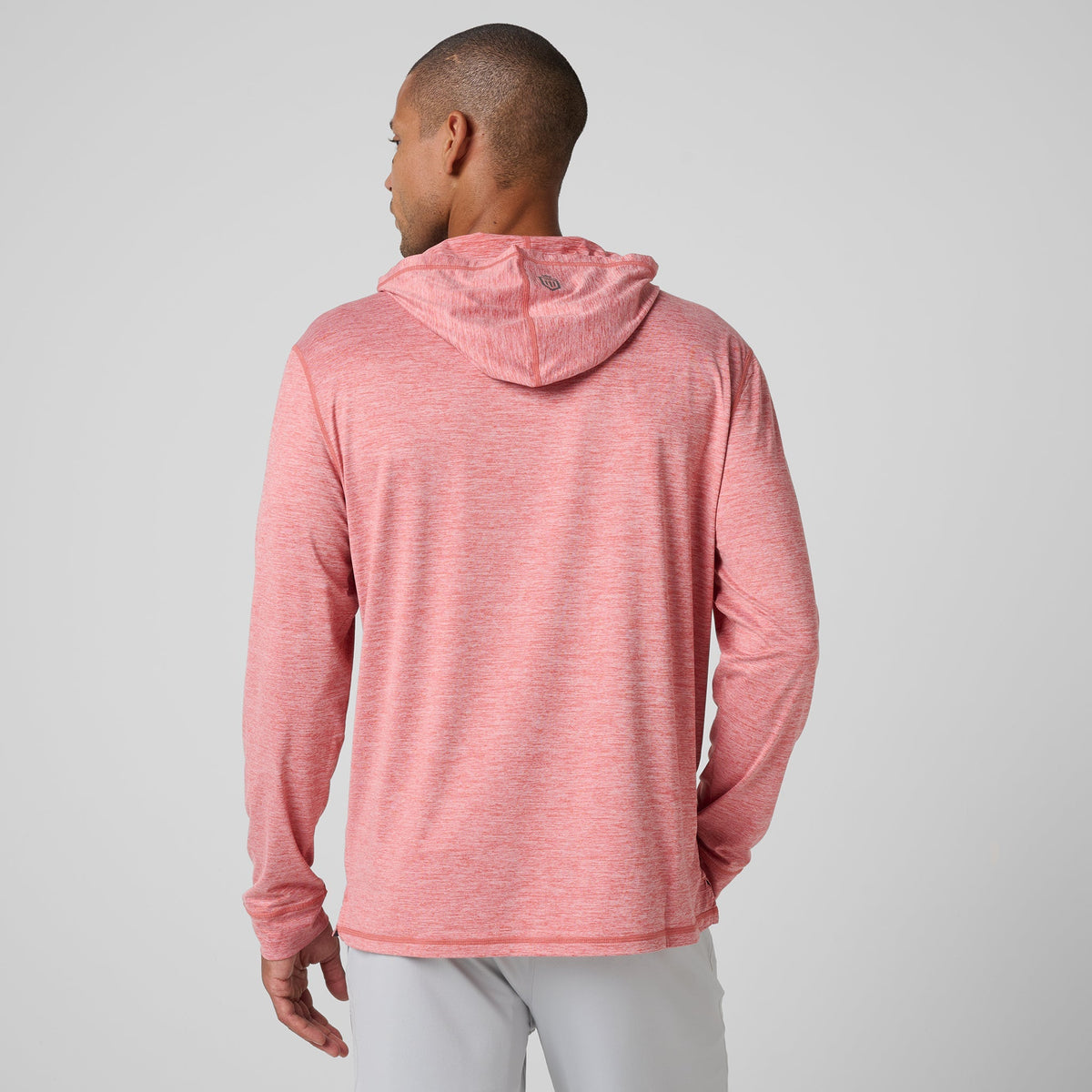 Greatness Wins Core Tech T-Shirt Hoodie in Faded Red, view 4