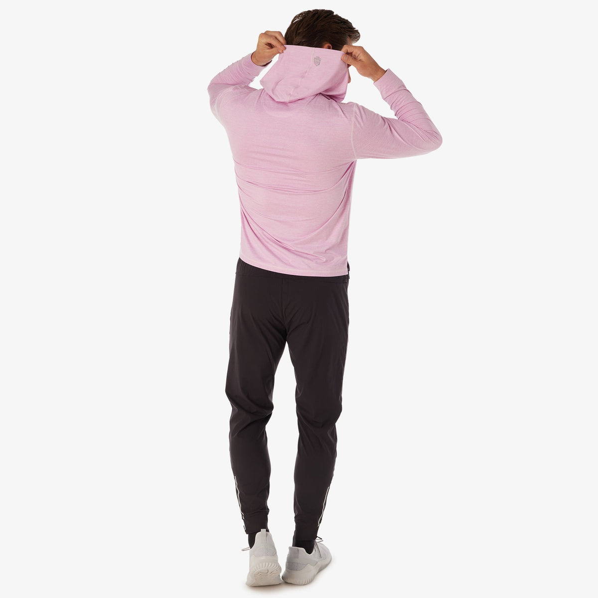 Greatness Wins Core Tech T-Shirt Hoodie in Pink, view 4