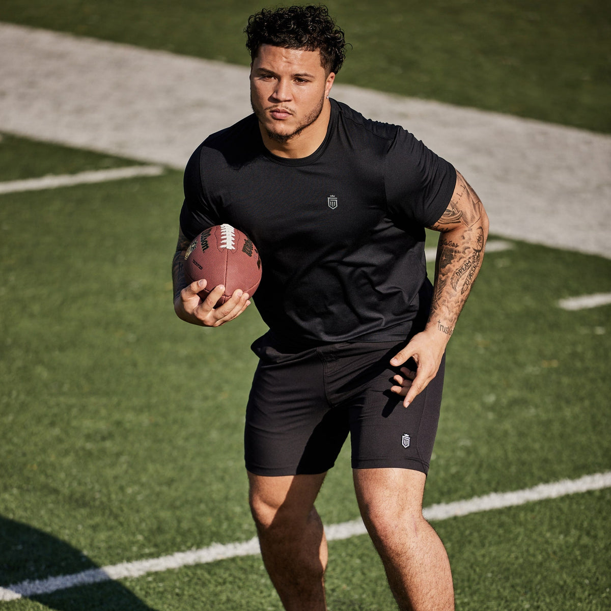 Greatness Wins Core Tech Tee in Black, view 2