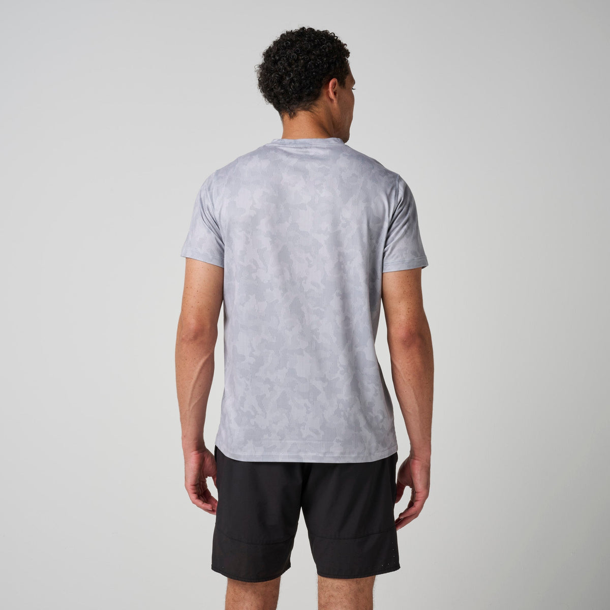 Greatness Wins Core Tech Tee in Ash Gray Camo, view 5